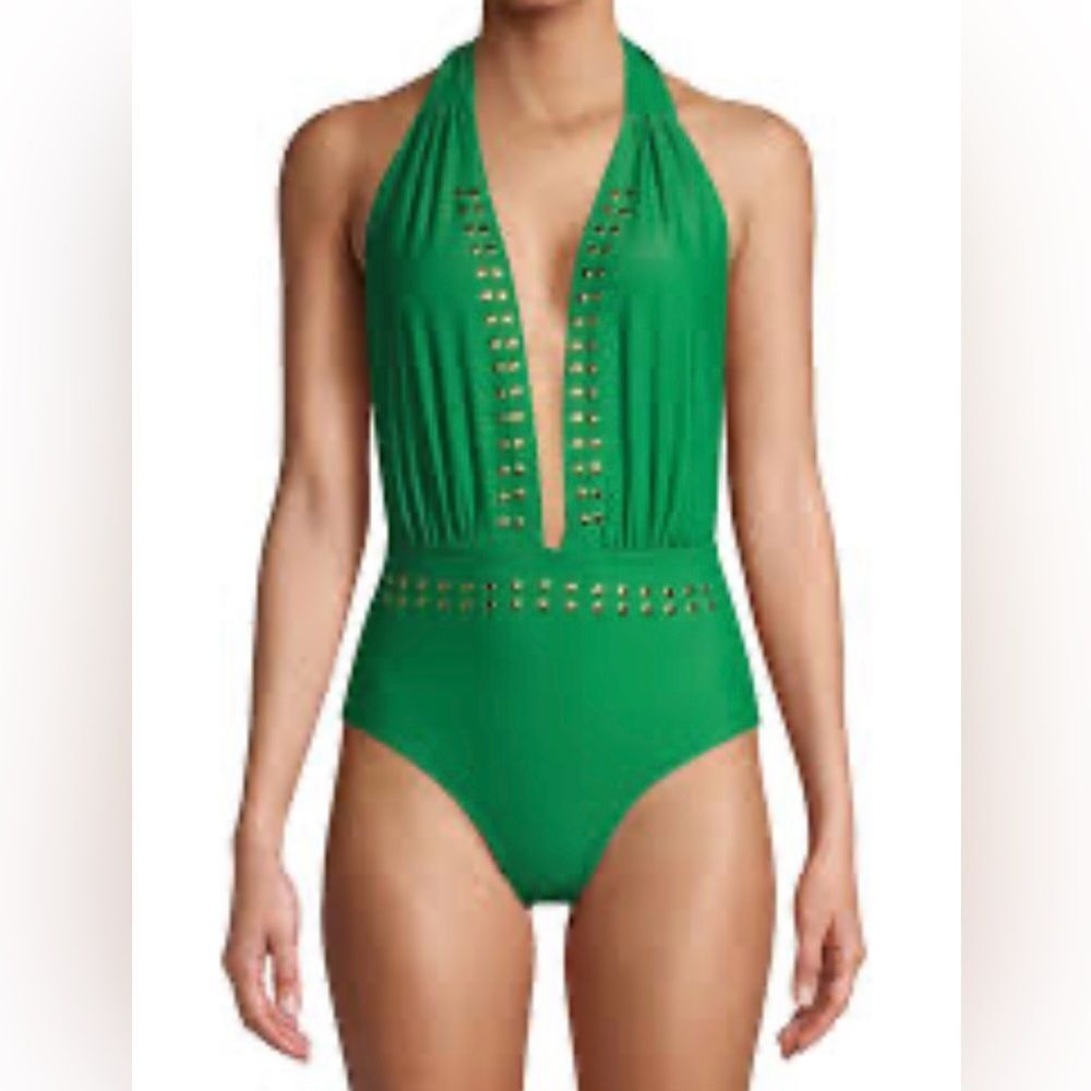 NEW YMI Swim 1 Piece Green Halter Swimsuit Size 3X